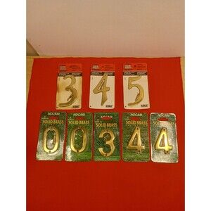 SOLID BRASS NUMBERS/ STILL NEW/ 8 TOTAL/ HOUSE- MAILBOX/ FAST SHIP